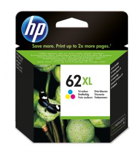 HP Cartucho de tinta original 62XL de alta capacidad tricolor