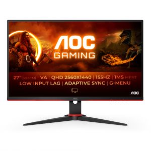 AOC G2 Q27G2E/BK pantalla para PC 68,6 cm (27") 2560 x 1440 Pixeles Quad HD Negro, Rojo