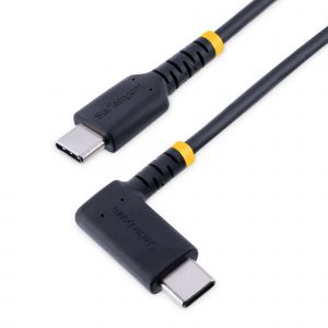 StarTech.com Cable 1m USB C Acodado - en Ángulo Recto - PD 60W - 3A - Cable USB-C de Carga Rápida - de Alta Resistencia - USB 2.0 Tipo C - Fibra de Aramida - 3A - de Carga