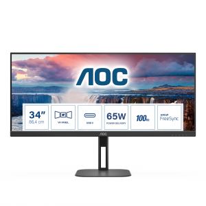 AOC V5 U34V5C/BK pantalla para PC 86,4 cm (34") 3440 x 1440 Pixeles UltraWide Quad HD LCD Negro