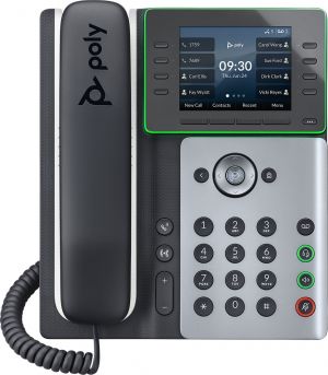 POLY Edge E300 teléfono IP Negro, Plata 8 líneas LCD