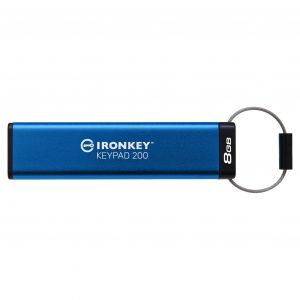 Kingston Technology IronKey Keypad 200 unidad flash USB 8 GB USB tipo A 3.2 Gen 1 (3.1 Gen 1) Azul