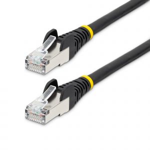 StarTech.com Cable de 5m de Red Ethernet CAT6a - Negro - Low Smoke Zero Halogen (LSZH) - 10GbE - 500MHz - PoE++ de 100W - Snagless sin Pestillo - RJ-45 - Cable de Red S/FTP