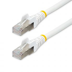 StarTech.com Cable de 1m de Red Ethernet CAT6a - Blanco - Low Smoke Zero Halogen (LSZH) - 10GbE - 500MHz - PoE++ de 100W - Snagless sin Pestillo - RJ-45 - Cable de Red S/FTP