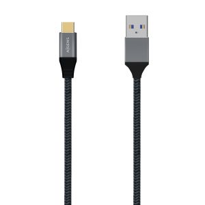 AISENS Cable USB 3.1 Gen2 Aluminio 10Gbps 3A, Tipo USB-C/M-A/M, Gris, 0.5M