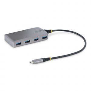 StarTech.com Hub USB de 4 Puertos USBA - USB 3.0 de 5Gbps - Alimentado por el Bus - Concentrador USB-C de 4 Puertos USB-A con Alimentación Opcional - Ladrón USB Portátil - Cable 30cm