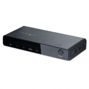 StarTech.com Switch Conmutador HDMI de 2 Puertos de 8K - Selector HDMI 2.1 UHD de 4K a 120Hz/8K 60Hz - HDR10+ - Adaptador de Alimentación y Mando a Distancia Incluidos
