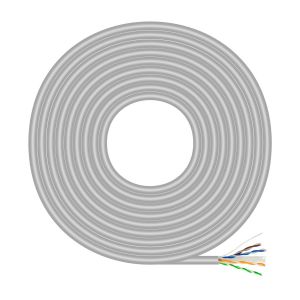 AISENS Cable de Red RJ45 Cat.6 UTP Rigido AWG23 CCA (aleacion), Gris, 100 m