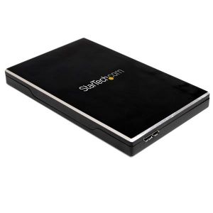 StarTech.com Caja de Disco Duro HDD 2,5" SATA externo USB 3.0 Super Speed - Negro Aluminio
