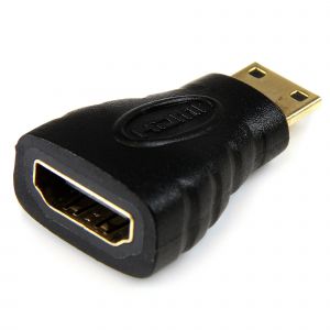 StarTech.com Adaptador Mini HDMI a HDMI -HDMI Ultra HD 4K 30Hz de Alta Velocidad - HDMI 1.4 - Conectores Chapados en Oro - Adaptador HDMI UHD 4K - Negro