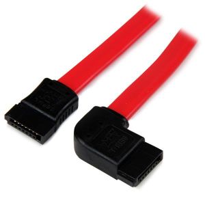 StarTech.com Cable SATA Serial ATA 45cm Acodado en Ángulo Recto a la Izquierda - 18 Pulgadas - Rojo