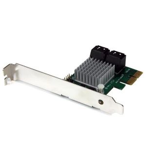 StarTech.com Tarjeta Adaptadora Controladora PCI Express PCI-E SATA 3 III 6Gbps RAID 4 Puertos con HyperDuo