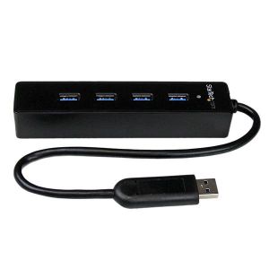 StarTech.com Adaptador Concentrador Hub Ladrón USB 3.0 Super Speed Portátil de 4 Puertos Salidas - Negro
