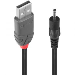 Lindy 70265 cable de transmisión Negro 1,5 m USB A EIAJ-01 (2.5 mm, 0.7 mm)