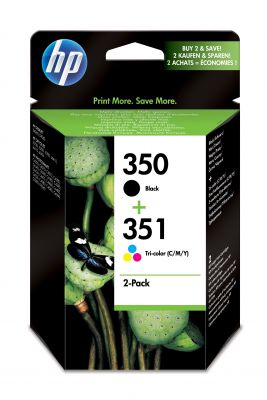 HP Pack de ahorro de 2 cartuchos de tinta original 350 negro/351 tricolor