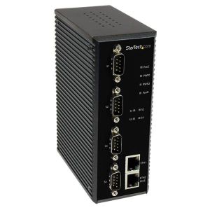 StarTech.com Servidor Industrial de Dispositivos Serie de 4 Puertos Seriales RS-232 / 422 / 485 a Ethernet con IP y PoE