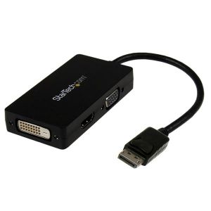 StarTech.com Adaptador Conversor DisplayPort a VGA DVI o HDMI - Convertidor A/V 3 en 1 para viajes