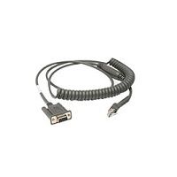 Zebra CBA-R46-C09ZBR cable de serie Negro 2,8 m RS232 DB9