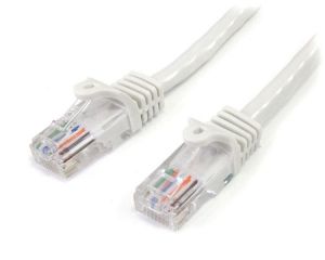 StarTech.com Cable de 2m Blanco de Red Fast Ethernet Cat5e RJ45 sin Enganche - Cable Patch Snagless