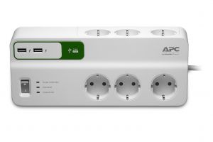APC PM6U-GR limitador de tensión Blanco 6 salidas AC 230 V 2 m