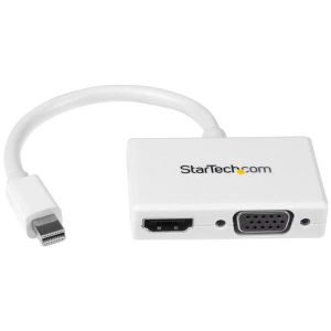 StarTech.com Adaptador Mini DP de Audio/Vídeo para Viajes - Conversor Mini DisplayPort a HDMI o VGA - 1080p Blanco