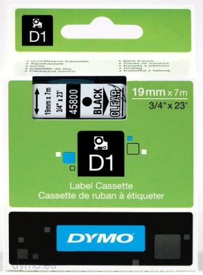 DYMO D1 - Etiquetas estándar - Negro en claro - 19mm x 7m