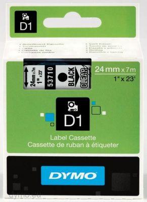 DYMO D1 - Etiquetas estándar - Negro en claro - 24mm x 7m