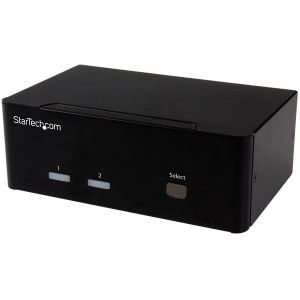 StarTech.com Conmutador KVM de 2 puertos con VGA doble y concentrador USB 2.0 de 2 puertos
