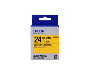 Epson Cinta color pastel - LK-6YBP negro/amarillo pastel 24/9