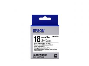 Epson Cinta adhesiva resistente - LK-5WBW cinta adhesiva resistente negra/blanca 18/9