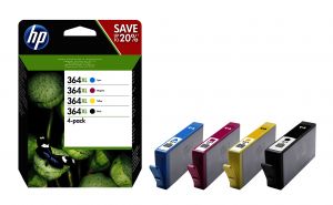 HP Pack de ahorro de 4 cartuchos de tinta original 364XL de alta capacidad negro/cian/magenta/amarillo