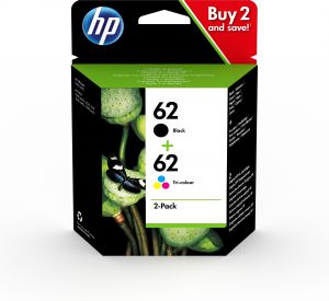 HP Pack de ahorro de 2 cartuchos de tinta original 62 negro/tricolor