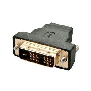 Lindy 41228 cambiador de género para cable HDMI-A FM DVI-D M Negro