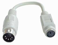 Lindy PS/2 - AT Port Adapter Cable cable ps/2 0,15 m 6-p Mini-DIN 5-p Mini-DIN Gris