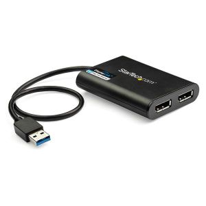 StarTech.com Adaptador Gráfico Externo USB 3.0 a DisplayPort Doble - Cable Conversor USB 3.0 a DP con Vídeo Doble - 4K 60 Hz