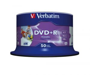 Verbatim DVD+R Wide Inkjet Printable No ID Brand 4,7 GB 50 pieza(s)