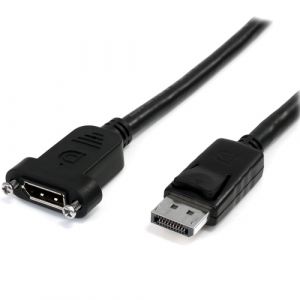 StarTech.com Cable de 91cm DisplayPort de Montaje en Panel - 4K x 2K - Cable DisplayPort 1.2 de Extensión de Vídeo Macho a Hembra - Cable para Monitor DP