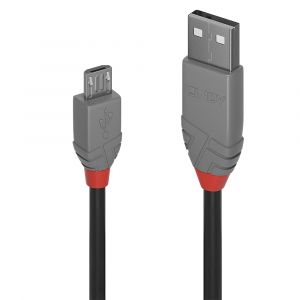 Lindy 36735 cable USB 5 m USB 2.0 USB A Micro-USB B Negro, Gris