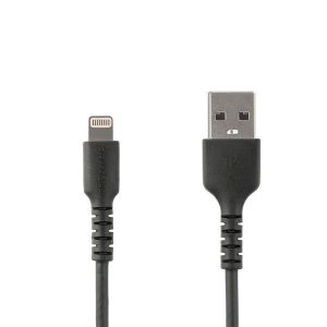 StarTech.com Cable Resistente USB-A a Lightning de 2 m Negro - Cable de Alimentación y Sincronización USB Tipo A a Lightning con Fibra de Aramida Robusta - Con Certificación MFi de Apple - iPad/iPhone 12