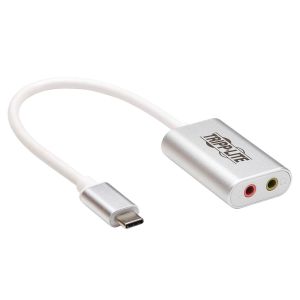 Tripp Lite U437-002 cable de teléfono móvil Plata 0,2 m USB Tipo C 2x 3.5mm