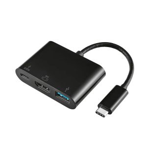 AISENS Conversor USB C a HDMI/USB-C/Tipo A USB 3.0, 3 en 1, Negro, 15cm