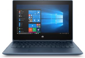 HP ProBook x360 11 G5 EE Híbrido (2-en-1) 29,5 cm (11.6") Pantalla táctil HD Intel® Celeron® 4 GB DDR4-SDRAM 128 GB SSD Wi-Fi 5 (802.11ac) Windows 10 Pro Azul