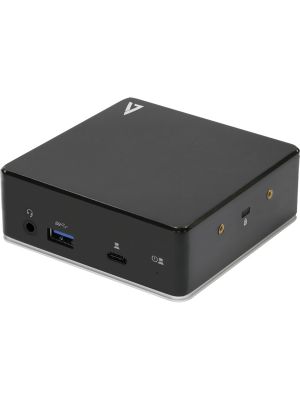V7 Docking Station universal USB-C con HDMI dual, audio combinado de 3,5 mm, Gigabit Ethernet, 3 puertos USB 3.1 y PD de 85W