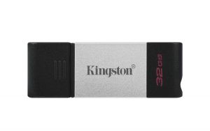 Kingston Technology DataTraveler 80 unidad flash USB 32 GB USB Tipo C 3.2 Gen 1 (3.1 Gen 1) Negro, Plata