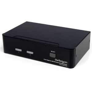 StarTech.com Conmutador Switch KVM - 2 puertos - USB 2.0 - Audio Vídeo DVI de Doble Enlace