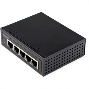 StarTech.com Switch Conmutador Industrial Ethernet Gigabit de 5 Puertos PoE no Gestionado de Servicio Pesado GbE PoE+ IP30 (IESC1G50UP)