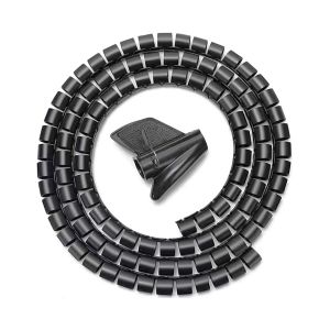 AISENS Organizador de cable en espiral 25mm, Negro, 1.0m