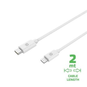 Celly USBLIGHTC2MWH cable de conector Lightning 2 m Blanco