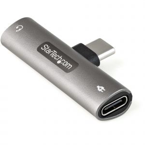 StarTech.com Adaptador de Audio y Carga USB-C - Adaptador de Audio USB Tipo C con Salida TRRS de 3,5mm para Auriculares con Micrófono y Pass Through de 60W USBC para Cargador
