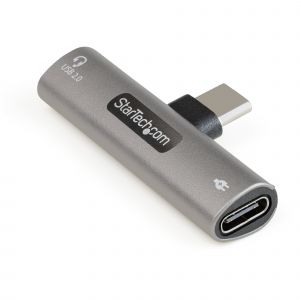 StarTech.com Adaptador de Audio y Carga USB-C - Adaptador de Audio USB Tipo C con USB-C para Auriculares con Micrófono y Pass Through de 60W USBC para Cargador